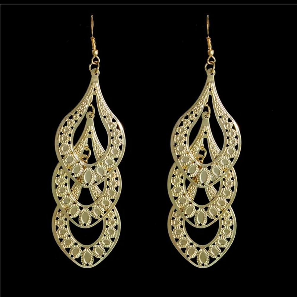 🎀 Bohemian Vintage Style Drop Golden Leaves - Picture 2 of 6